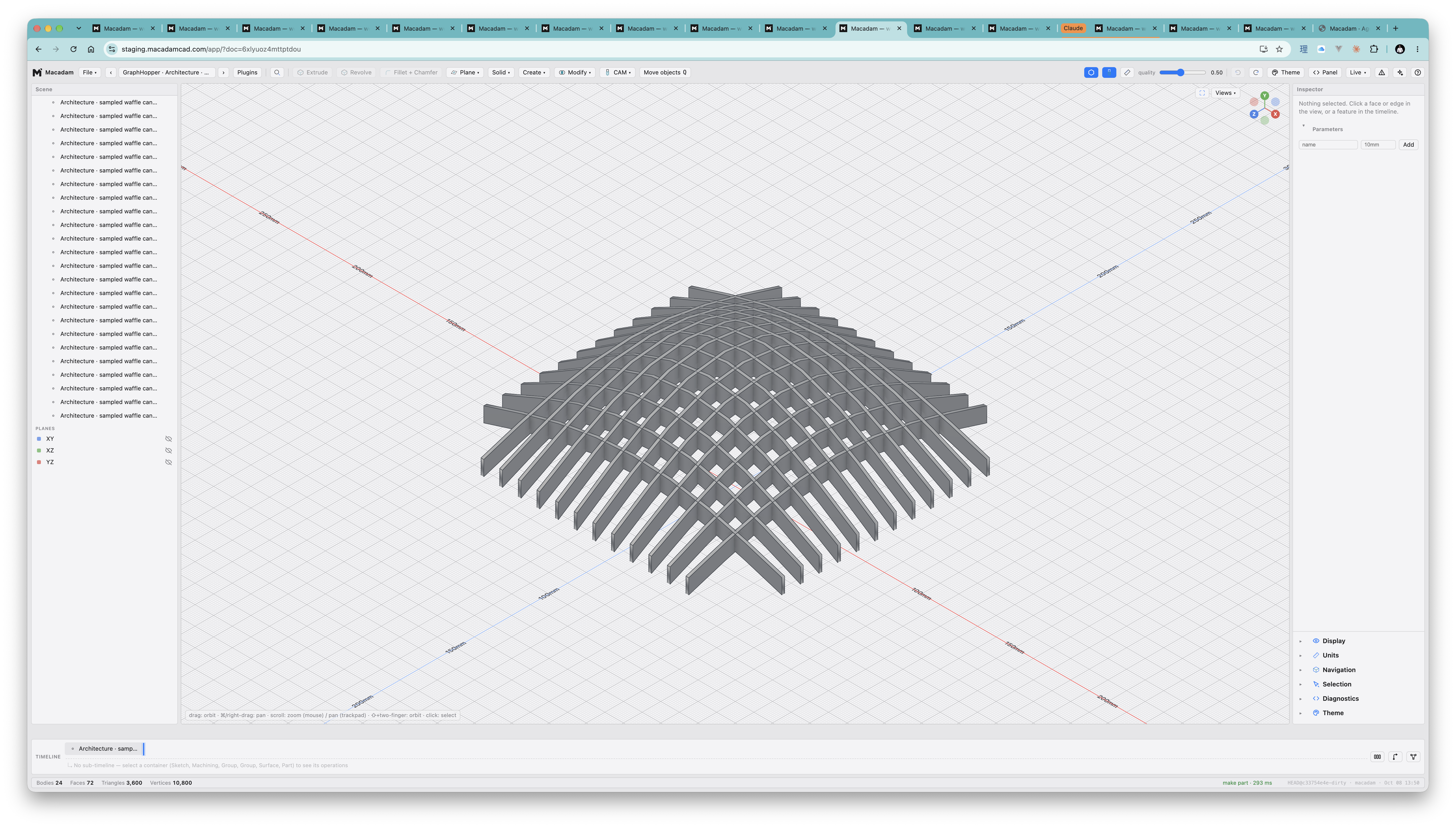 GraphHopper waffle canopy, in the earlier interface